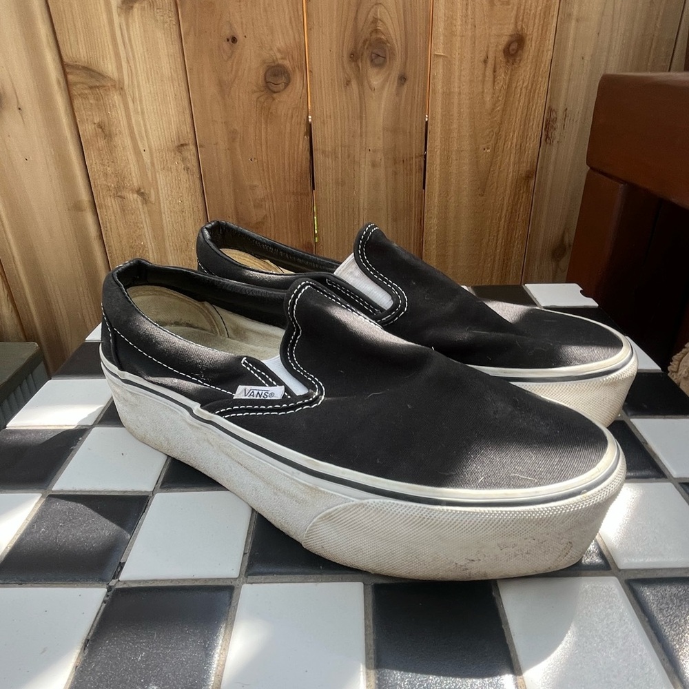 Vans Platform Black Slip-On Shoes